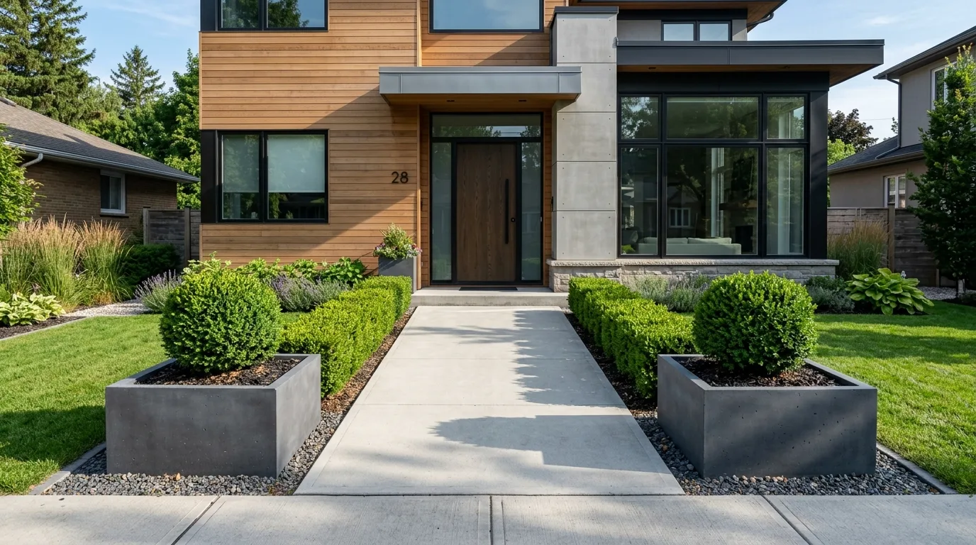 Defined Front Walk With Edging